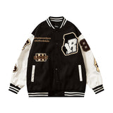Blackair Jacket PU Leather Jacket Coat Loose Baseball Uniform