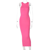Work Dresses for Teachers Spring and Summer Women's Solid Color Sling Backless Dress