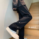 Men Cargo Pants Men's Overalls Casual Pants Straight-Leg Pants