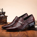 Indo Western Shoes Business Leather Shoes Buckle Square Toe Slip-on Leather Shoes Men