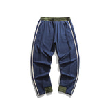 Man Fall Winter Outfis Winter Loose Personality Color Matching Sports Pants Male Student Velvet Padded Casual Pants