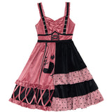 Gothic Lolita Harajuku Style Clothing Lolita Winter Skirt Explosion Berries JSK Retro Color-Matching Dress Autumn and Winter Full Set