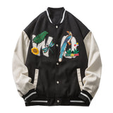 Letterman Jacket Outfit Senior Jackets Varsity Baseball Coat Retro Color Contrast Patchwork Baseball Uniform for Men and Women