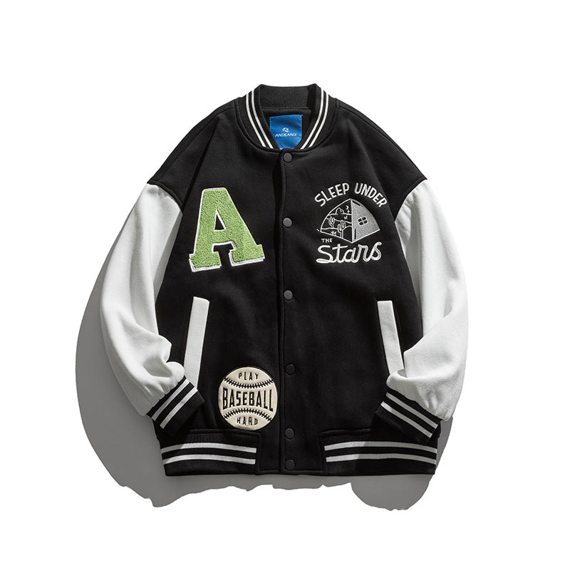 Letterman Jacket Outfit Senior Jackets Varsity Baseball Coat Autumn Loose Casual