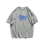 Men's T-shirt Summer New National Fashion Retro Pattern Letter Printed Half Sleeve T-shirt Ins round Neck Cotton Loose Short Sleeve T-shirt