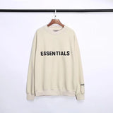Fog Essentials Sweatshirt Fear Of God Fog Double Line Essentials Three-Dimensional Letter Terry Round Neck Sweater for Men