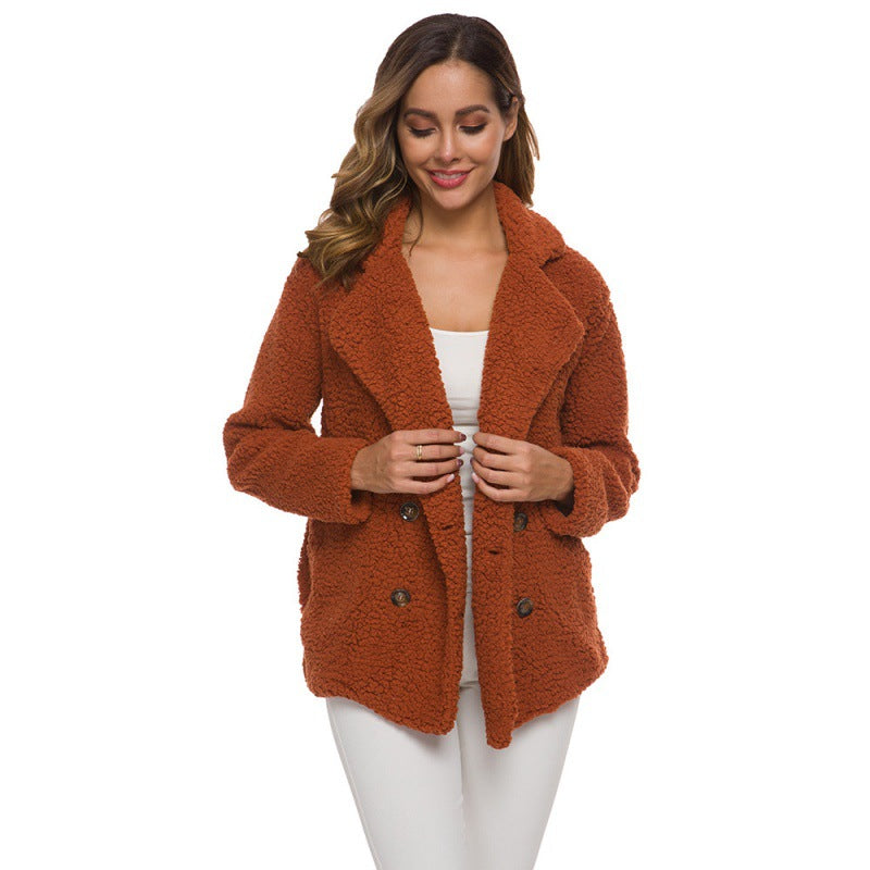 Women Sherpa Jacket Autumn Winter Berber Fleece Thick Women's Clothes Sweater Lamb Wool Coat