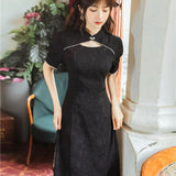 Women Cottagecore Dress Vintage Little Black Dress Everyday