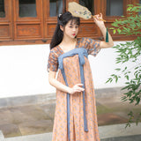 Women's Cottagecore Dress Artistic Retro National Style Dress Women's Summer