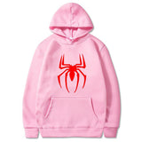 Men Spider Hoodie Spider-Man Pattern Printed Fleece Hoodie