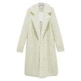 Women Sherpa Jacket Autumn Winter Cotton-Padded Coat Ladies' Lamb Wool Winter Mid-Length Berber Fleece Coat