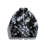 Man Fall Winter Outfis Winter Clothes Contrast Color Stand-up Collar Coat Fashion Brand Loose Casual Plush Cotton-Padded Coat