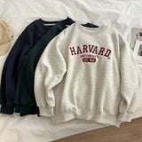 Diana Harvard Sweatshirt Letter Embroidery Velvet Padded Thickened Sweater