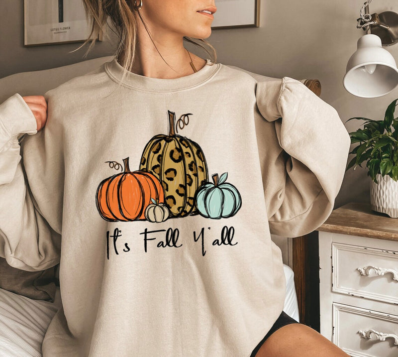 Halloween Costumes Fall Yall Printed Crew Neck Sweatshirt Female