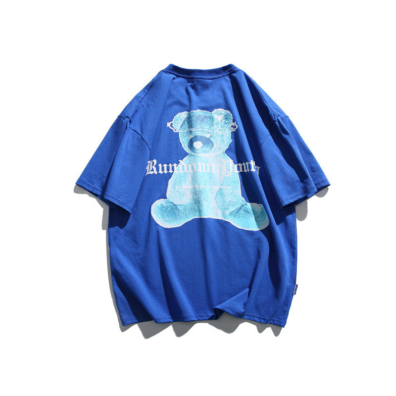 Man Summer T Shirt Cartoon Bear Print