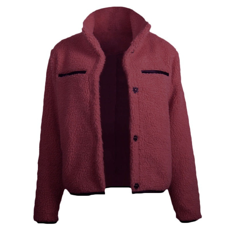 Women Sherpa Jacket Autumn and Winter Lamb Wool Women's Clothing Fleece Fur Velvet Coat