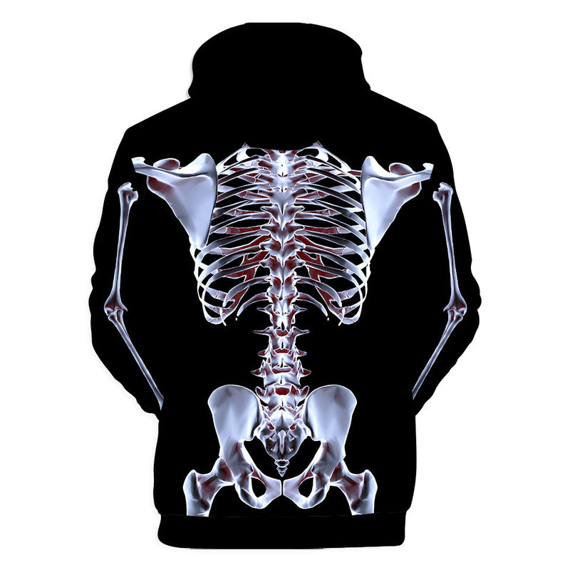 Skeleton Hoodie X-Ray Perspective Bone 3D Digital Printed Hoodie