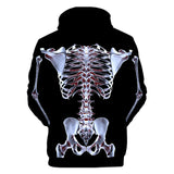 Skeleton Hoodie X-Ray Perspective Bone 3D Digital Printed Hoodie