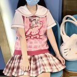 Pastel Gothic Lolita Harajuku Style Clothing Strawberry Big Ear Dog Sweater Vest
