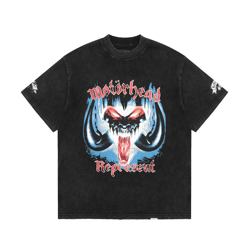 Present T Shirt Loose Printed Distressed Couple T-shirt