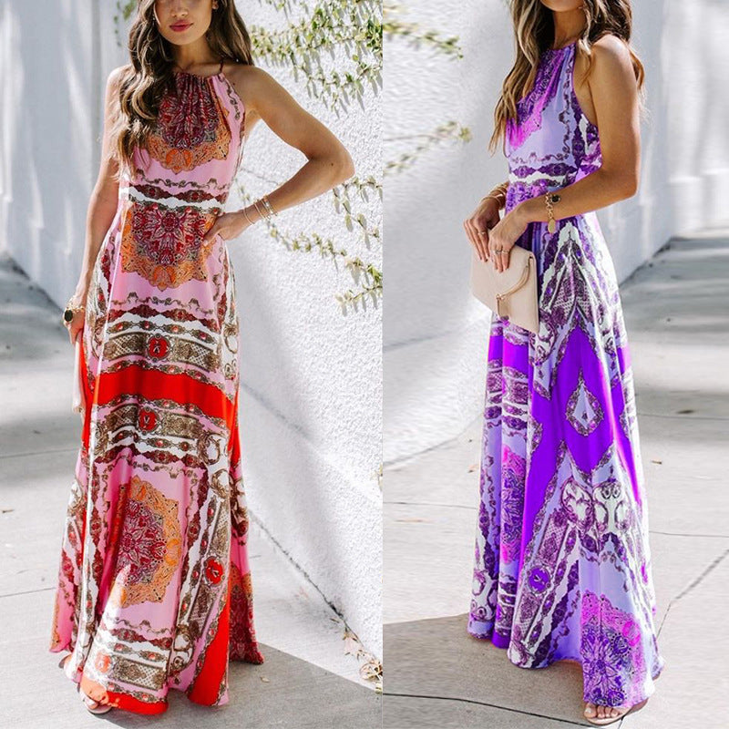 Women Bohemian Dress Summer Sexy Printed Dress