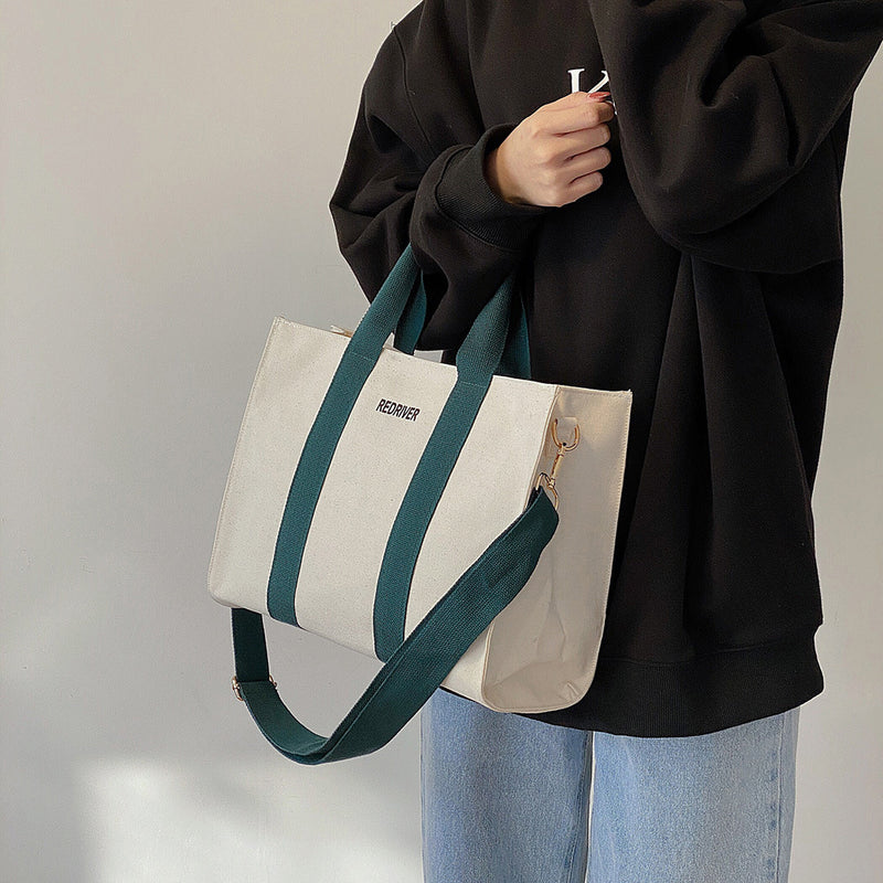 The Teacher Tote Large Capacity Handbag Versatile Canvas Shoulder Messenger Bag Tote Bag