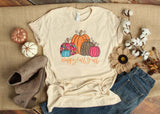 Halloween Costumes Happy Fall Yall Pumpkin Printed Round Neck T-shirt For Women