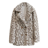 Men Dalmatian Coat Fur Mid-Length Suit Fleece Leopard Print Coat