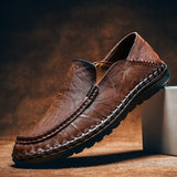Loafers for Men Autumn Men Outdoor Casual Shoes First Layer Cowhide Middle-Aged and Elderly People's Shoes