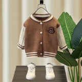 Toddler Boys Jackets Boys' Knitting Cardigan Coat Spring and Autumn Baseball Uniform Baby