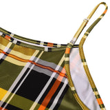 Women Plaid Catsuit Women Checkered Jumpsuit Summer Women's Casual High Waist Slim Fit Plaid Suspender Jumpsuit Bell-Bottoms