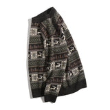 Man Fall Winter Outdoors Winter Sweater Vintage Thick round Neck Jacquard Sweater
