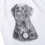 We11done T Shirt Drew Brado Dog Smiley Face Print Loose Solid Color Men's and Women's round Neck Short Sleeve