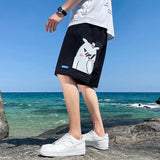 Summer Men Shorts Men's Summer Cat and Mouse Loose Quick-Drying Track Pants