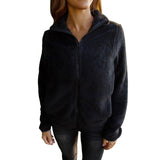 Women Sherpa Jacket Winter Turtleneck Long Sleeve Zipper Wool Slim Women Jacket Coat