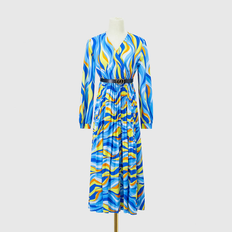 Nina Parker Dresses Pleated Long Sleeve Dress