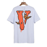 Vlone T Shirt Spring and Summer Letters Men's round Neck Short Sleeve Tshirt Vlone