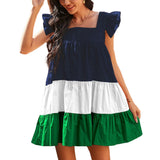 Semi Formal Dresses for Wedding Flounced Skirt Puff Sleeve Suspender Skirt Summer
