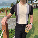 Men Polo Shirts Short Sleeve Lapel T-shirt