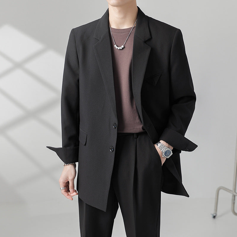 Seersucker Suit Loose-Fitting Casual Suit Coat