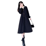 Work Dresses for Teachers Retro V-neck Corduroy Dress Women's Autumn and Winter plus Size Skirt