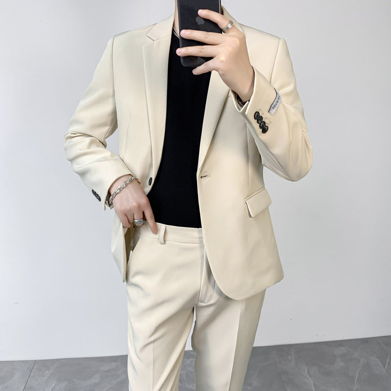 Seersucker Suit Men's Single-Breasted Suit Men's Jacket