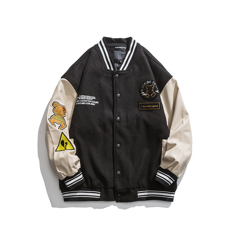 Letterman Jacket Outfit Senior Jackets Varsity Baseball Coat Male Versatile Casual Coat Male