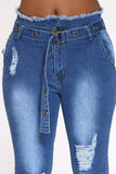 Women Distressed Denim Jeans Ripped Jean Ripped Frayed Low Waist Jeans for Women