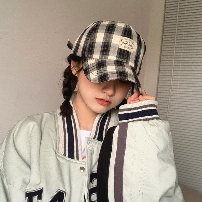 Vintage Check Baseball Cap Thin Plaid