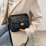 The Teacher Tote Houndstooth Commuter Small Square Bag Women's Bag Underarm Bag Shoulder Bag Messenger Bag