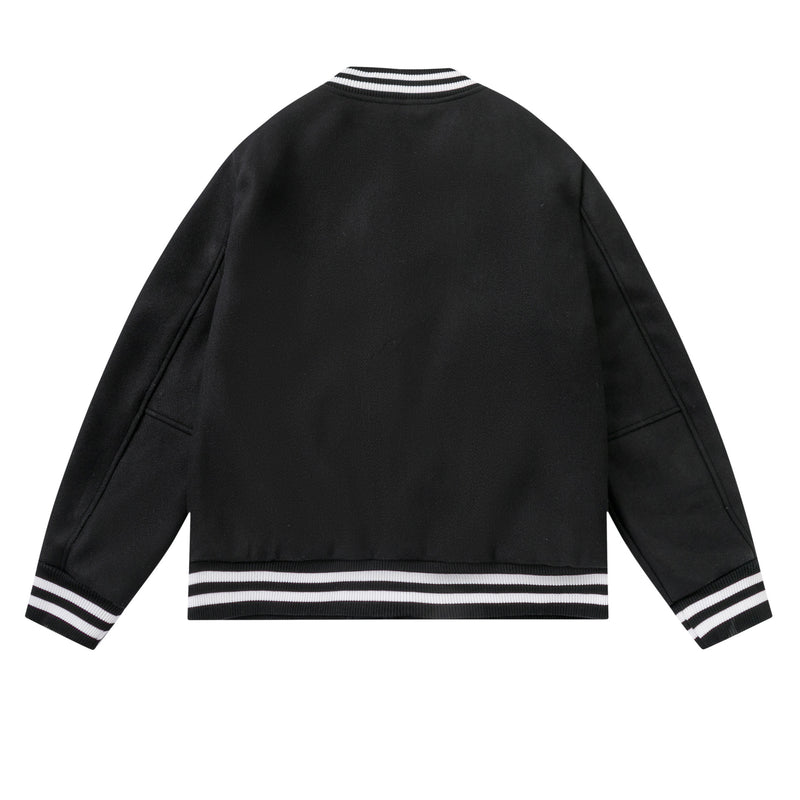 Off White Winter Coat Autumn and Winter Lettered Casual Baseball Uniform Men and Women