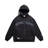 Slogan Graphic Hoodie Flocking Letter Embroidery Thickening Sweater Couple Cardigan Top