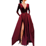 Mariah Carey See through Dress Long Sleeve Dress Slit Temperament Long Dress