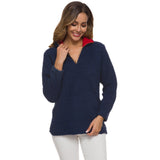 Women Sherpa Jacket Women's Brushed Hoody Autumn and Winter Warm Plush Top Women's Sports Pullover